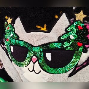 Women Or Unisex Plush Meowy Drop Seat Holiday Suit Pajamas